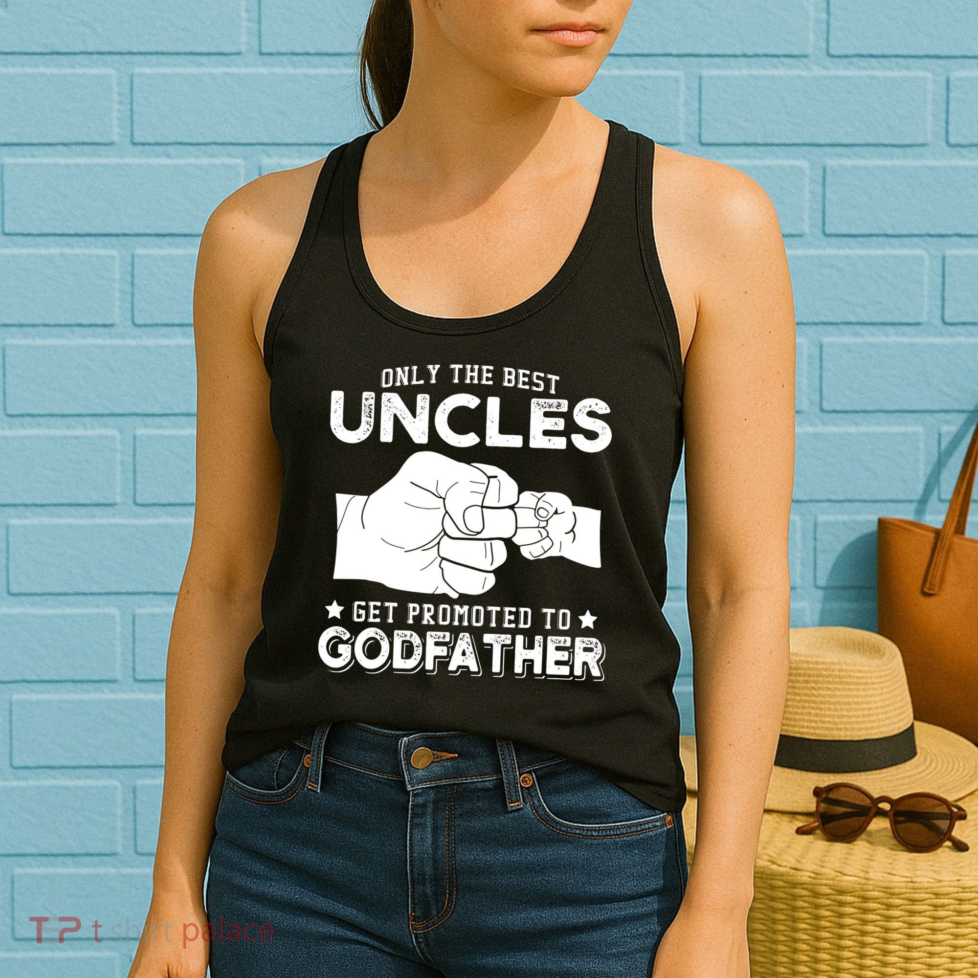 Mens Only The Best Uncles Get Promoted To Godfather Women's Tank Top