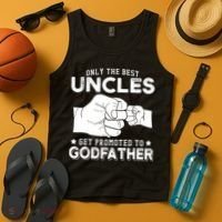Mens Only The Best Uncles Get Promoted To Godfather Tank Top thumb 4
