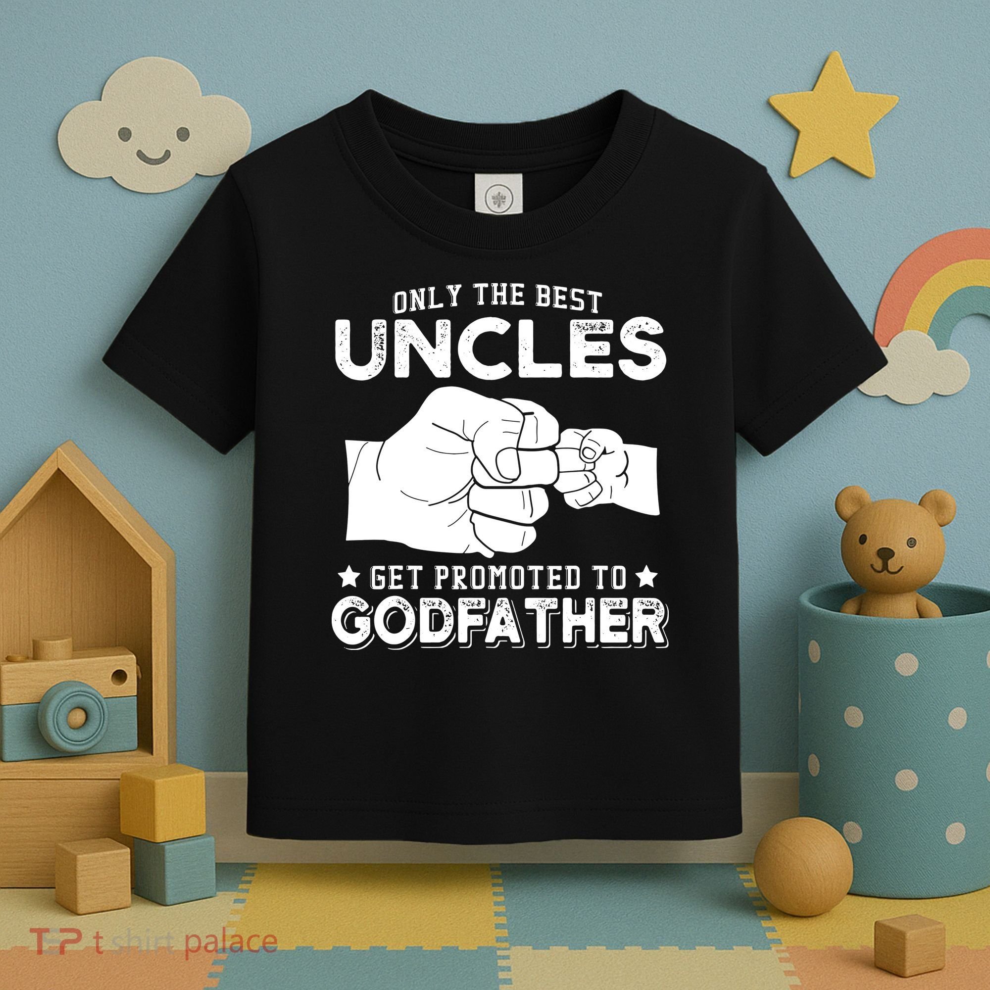 Mens Only The Best Uncles Get Promoted To Godfather Toddler T-Shirt