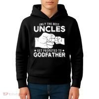 Mens Only The Best Uncles Get Promoted To Godfather Kids Hoodie thumb 4