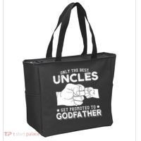 Mens Only The Best Uncles Get Promoted To Godfather Tote Bag thumb 2