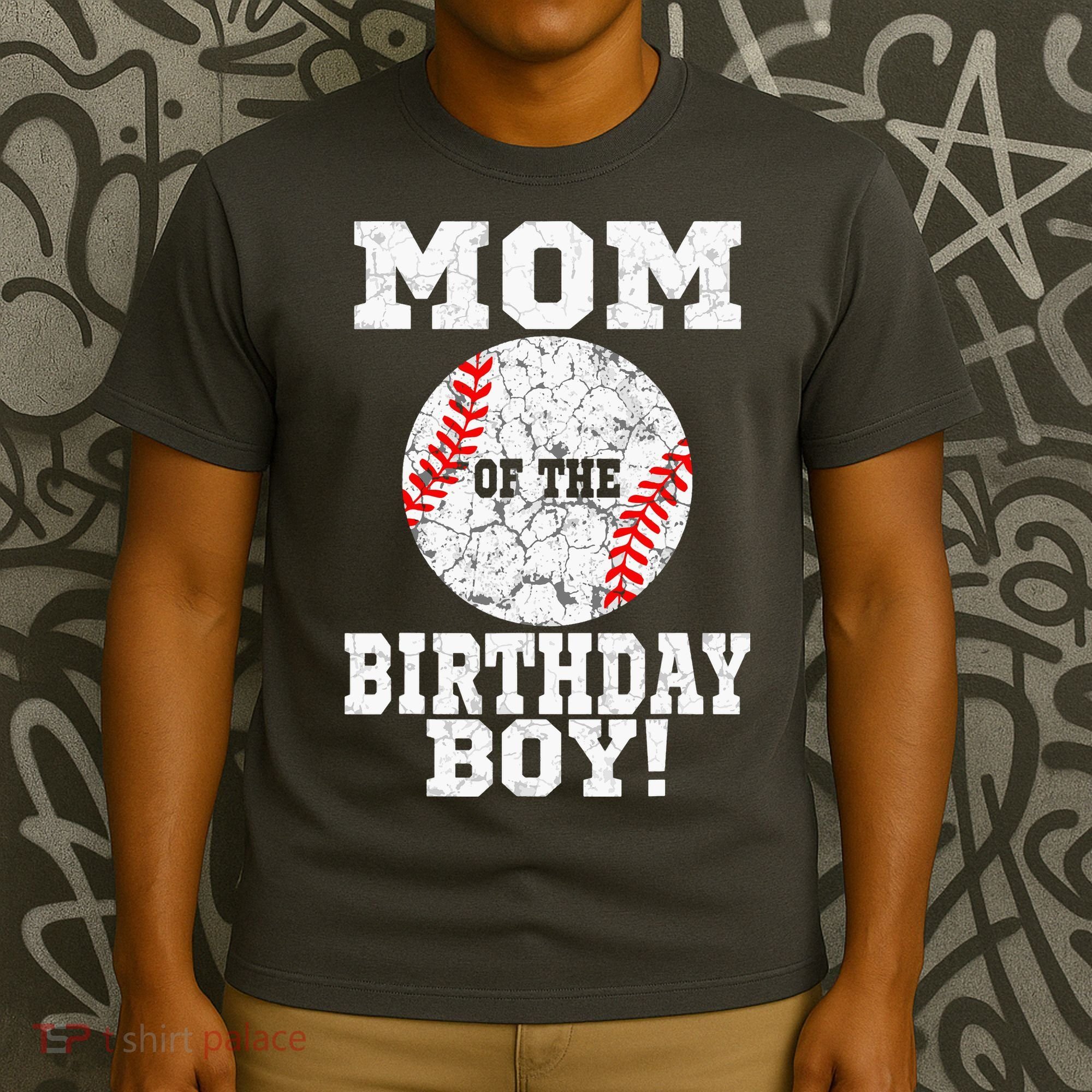 Mom Of The Birthday Boy Baseball Lover Vintage Retro T-Shirt