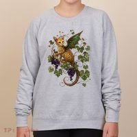 Mystical Orange Tabby Dragon Cat Fae With Grapevines Women's Sweatshirt thumb 0