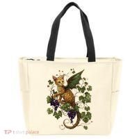 Mystical Orange Tabby Dragon Cat Fae With Grapevines Tote Bag thumb 0