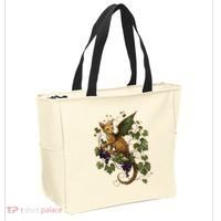 Mystical Orange Tabby Dragon Cat Fae With Grapevines Tote Bag thumb 2