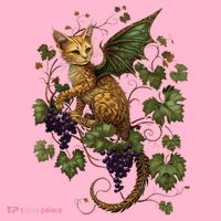 Mystical Orange Tabby Dragon Cat Fae With Grapevines Coaster thumb 2