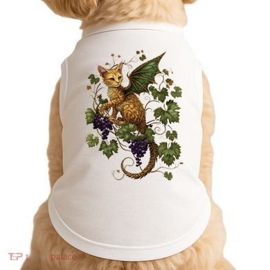 Mystical Orange Tabby Dragon Cat Fae With Grapevines Doggie Tank