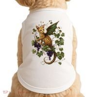 Mystical Orange Tabby Dragon Cat Fae With Grapevines Doggie Tank thumb 0