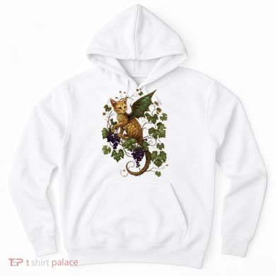 Mystical Orange Tabby Dragon Cat Fae With Grapevines Hoodie