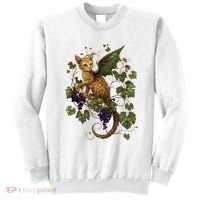 Mystical Orange Tabby Dragon Cat Fae With Grapevines Sweatshirt thumb 0