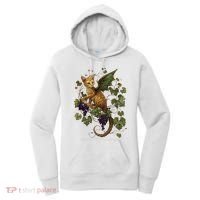 Mystical Orange Tabby Dragon Cat Fae With Grapevines Women's Hoodie thumb 0