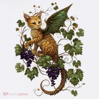 Mystical Orange Tabby Dragon Cat Fae With Grapevines Mousepad thumb 1