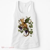 Mystical Orange Tabby Dragon Cat Fae With Grapevines Women's Tank Top thumb 0