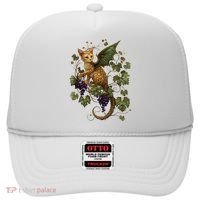Mystical Orange Tabby Dragon Cat Fae With Grapevines Hat thumb 0