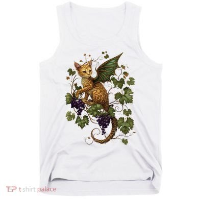 Mystical Orange Tabby Dragon Cat Fae With Grapevines Tank Top