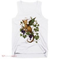 Mystical Orange Tabby Dragon Cat Fae With Grapevines Tank Top thumb 0