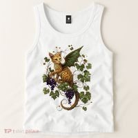 Mystical Orange Tabby Dragon Cat Fae With Grapevines Tank Top thumb 2