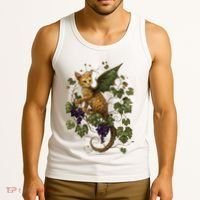 Mystical Orange Tabby Dragon Cat Fae With Grapevines Tank Top thumb 3