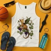 Mystical Orange Tabby Dragon Cat Fae With Grapevines Tank Top thumb 4