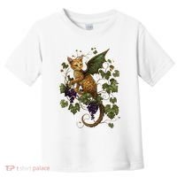 Mystical Orange Tabby Dragon Cat Fae With Grapevines Toddler T-Shirt thumb 0
