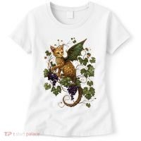 Mystical Orange Tabby Dragon Cat Fae With Grapevines Women's T-Shirt thumb 0