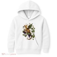 Mystical Orange Tabby Dragon Cat Fae With Grapevines Kids Hoodie thumb 0
