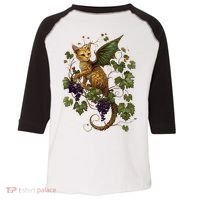 Mystical Orange Tabby Dragon Cat Fae With Grapevines Toddler Fine Jersey T-Shirt thumb 0