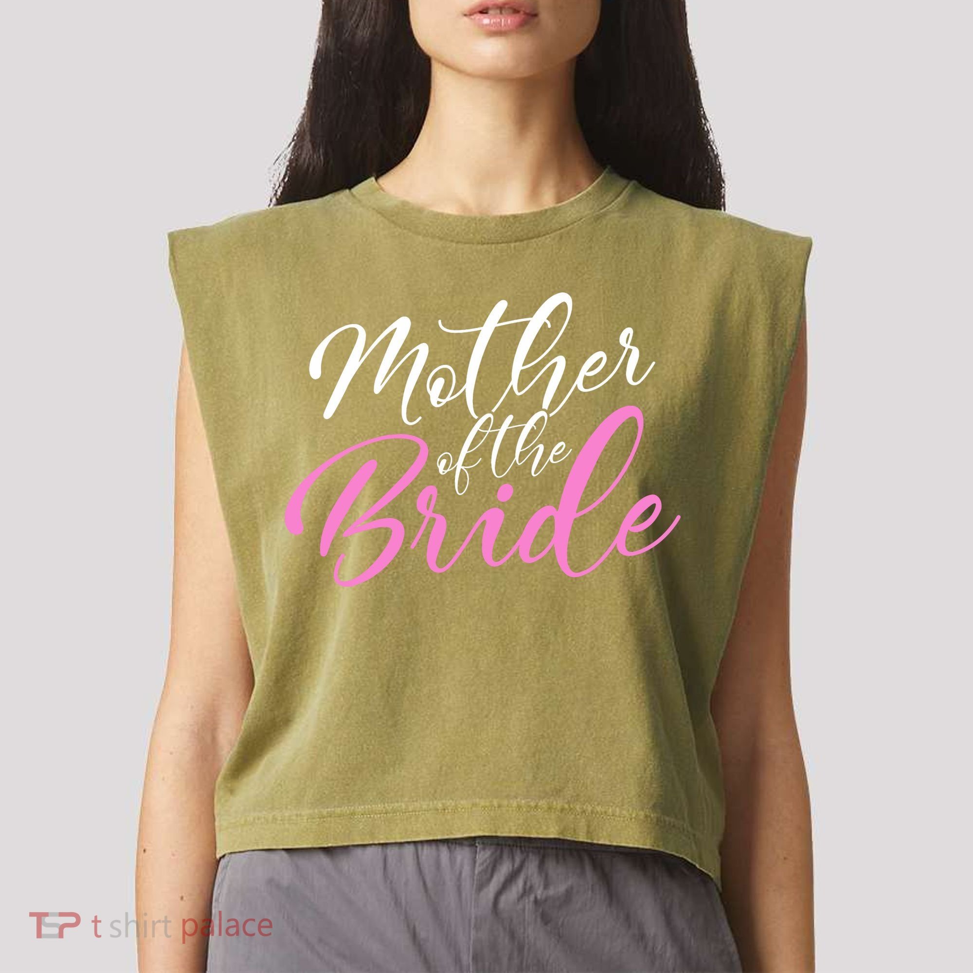 Mother Of The Bride Matching Wedding Party Garment-Dyed Women's Muscle Tee