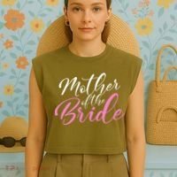 Mother Of The Bride Matching Wedding Party Garment-Dyed Women's Muscle Tee thumb 4