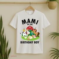 Mami Of The Birthday Boy Farm Animals Farm Theme Party  T-Shirt thumb 2