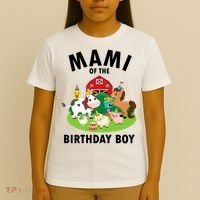 Mami Of The Birthday Boy Farm Animals Farm Theme Party  T-Shirt thumb 4