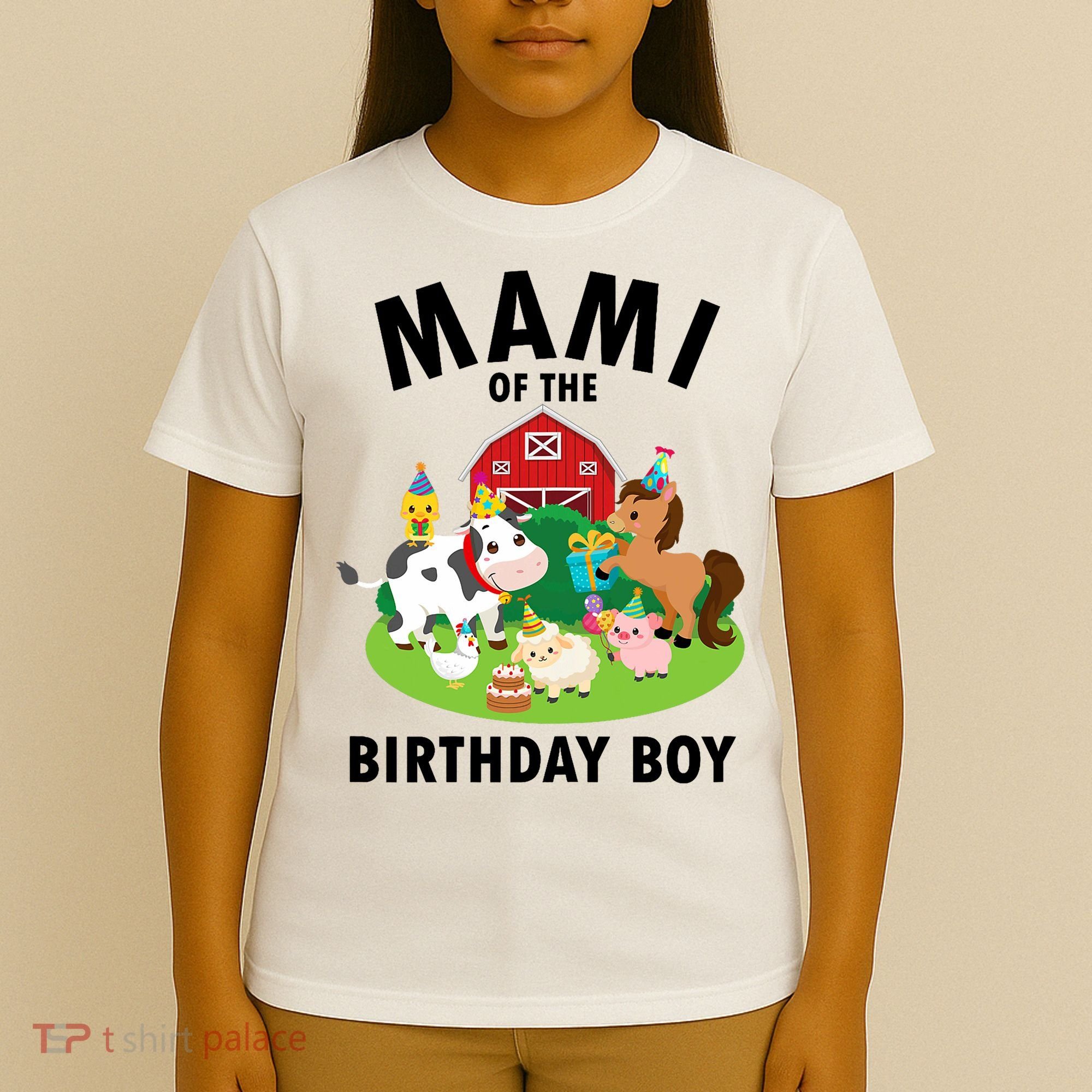 Mami Of The Birthday Boy Farm Animals Farm Theme Party  T-Shirt
