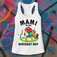 Mami Of The Birthday Boy Farm Animals Farm Theme Party  Women's Tank Top thumb 3
