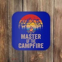 Master Of The Campfire Vintage Funny Camping Outdoor Funny Gift Coaster thumb 0