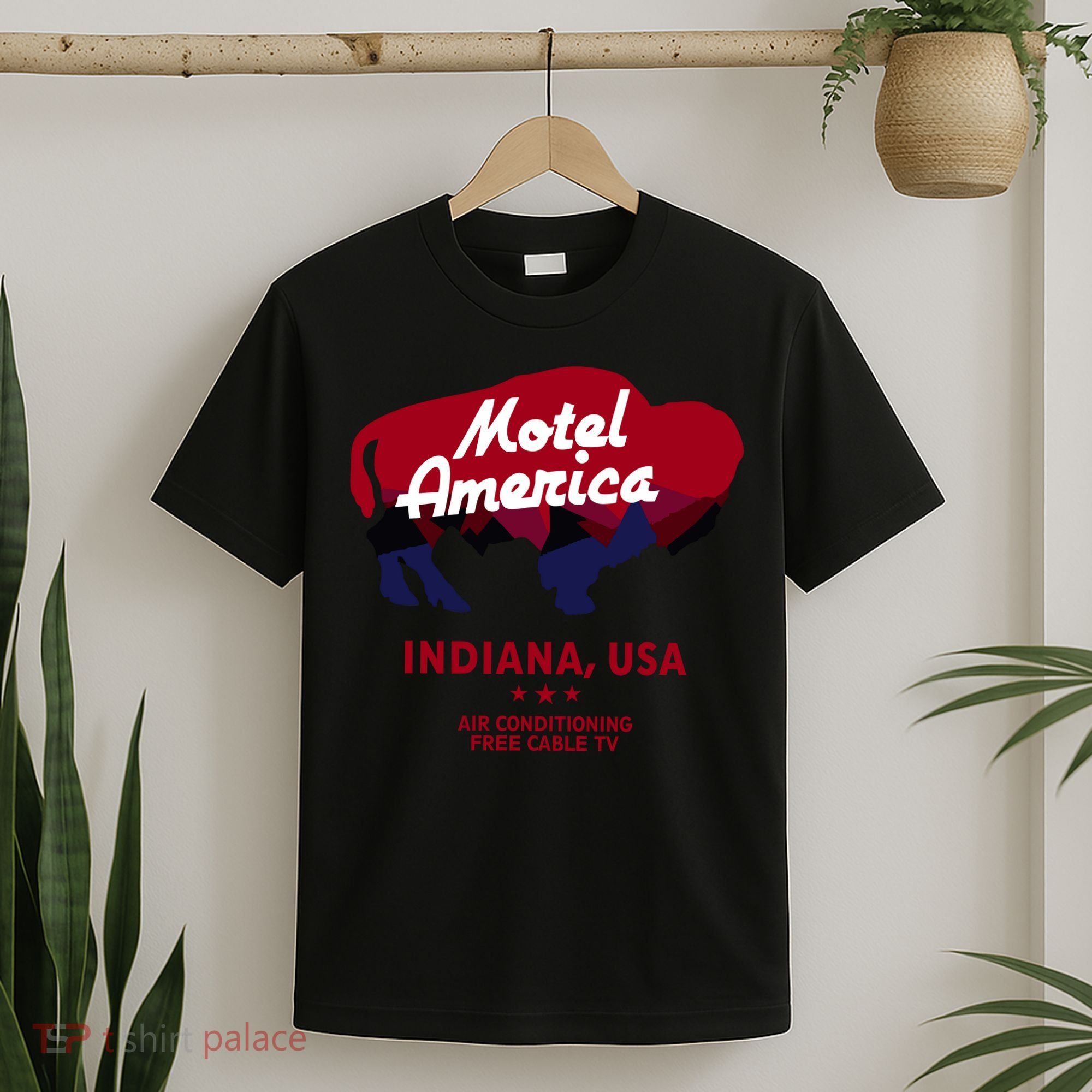 Motel America Indiana, USA Air Conditioning Free Cable TV T-Shirt