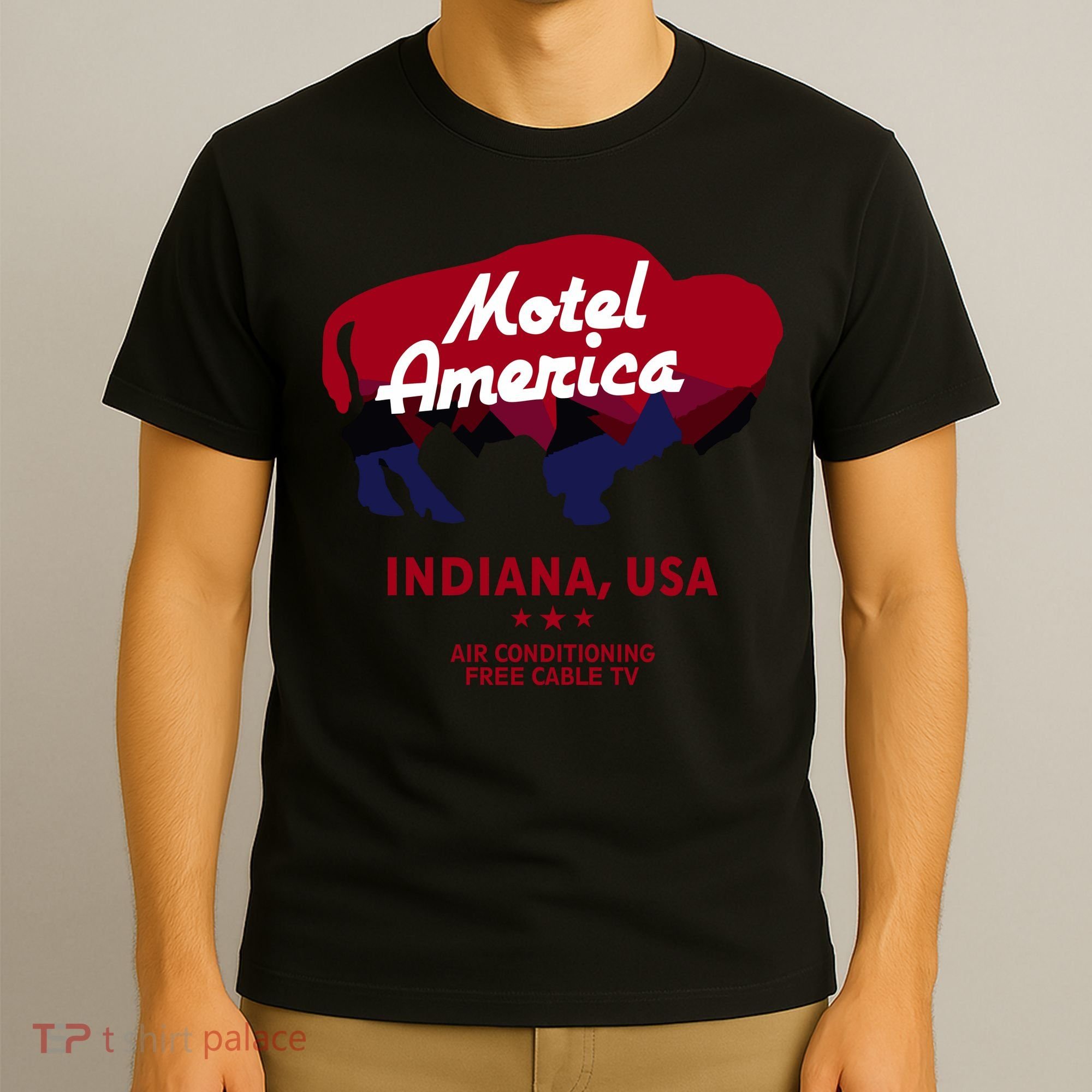 Motel America Indiana, USA Air Conditioning Free Cable TV T-Shirt