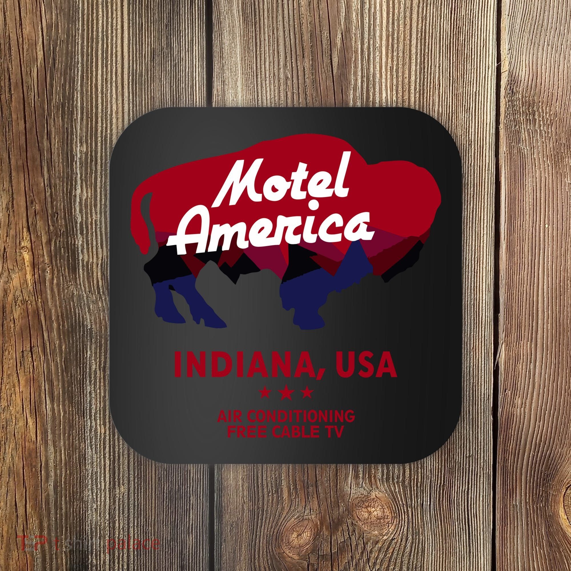 Motel America Indiana, USA Air Conditioning Free Cable TV Coaster