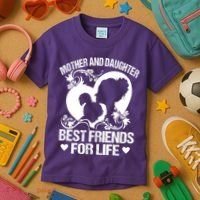 Mother And Daughter Best Friends For Life Kids T-Shirt thumb 3