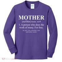 Mother Definition Mother's Day Kids Long Sleeve Shirt thumb 0