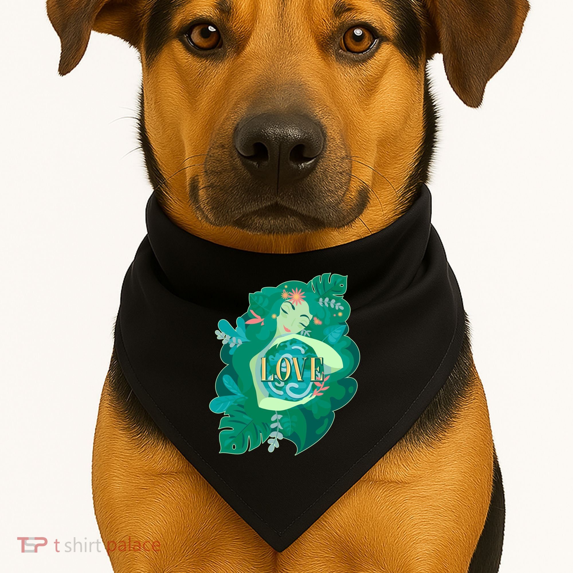 Mother Earth Hugging Earth Love Earth Day USA-Made Doggie Bandana