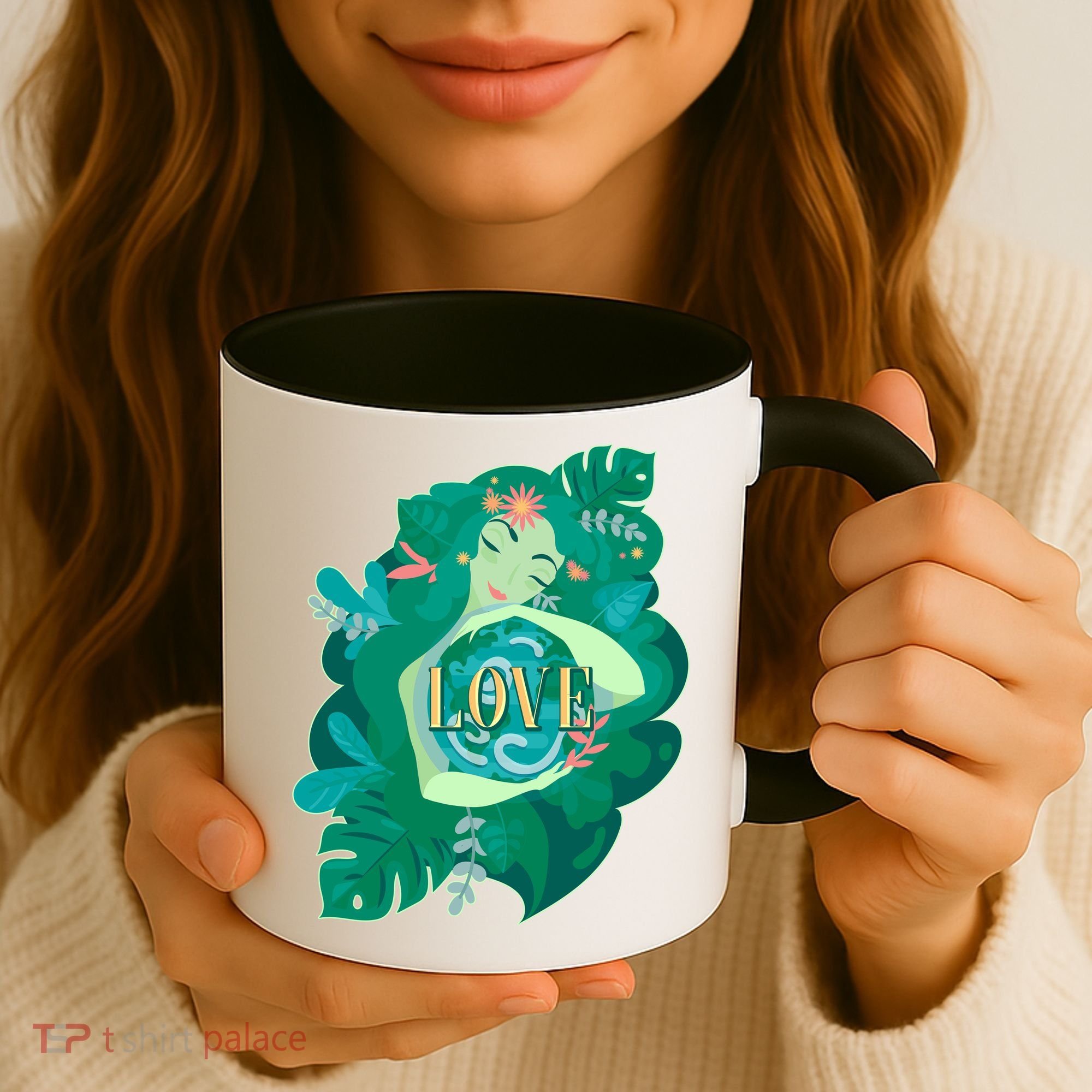 Mother Earth Hugging Earth Love Earth Day Coffee Mug