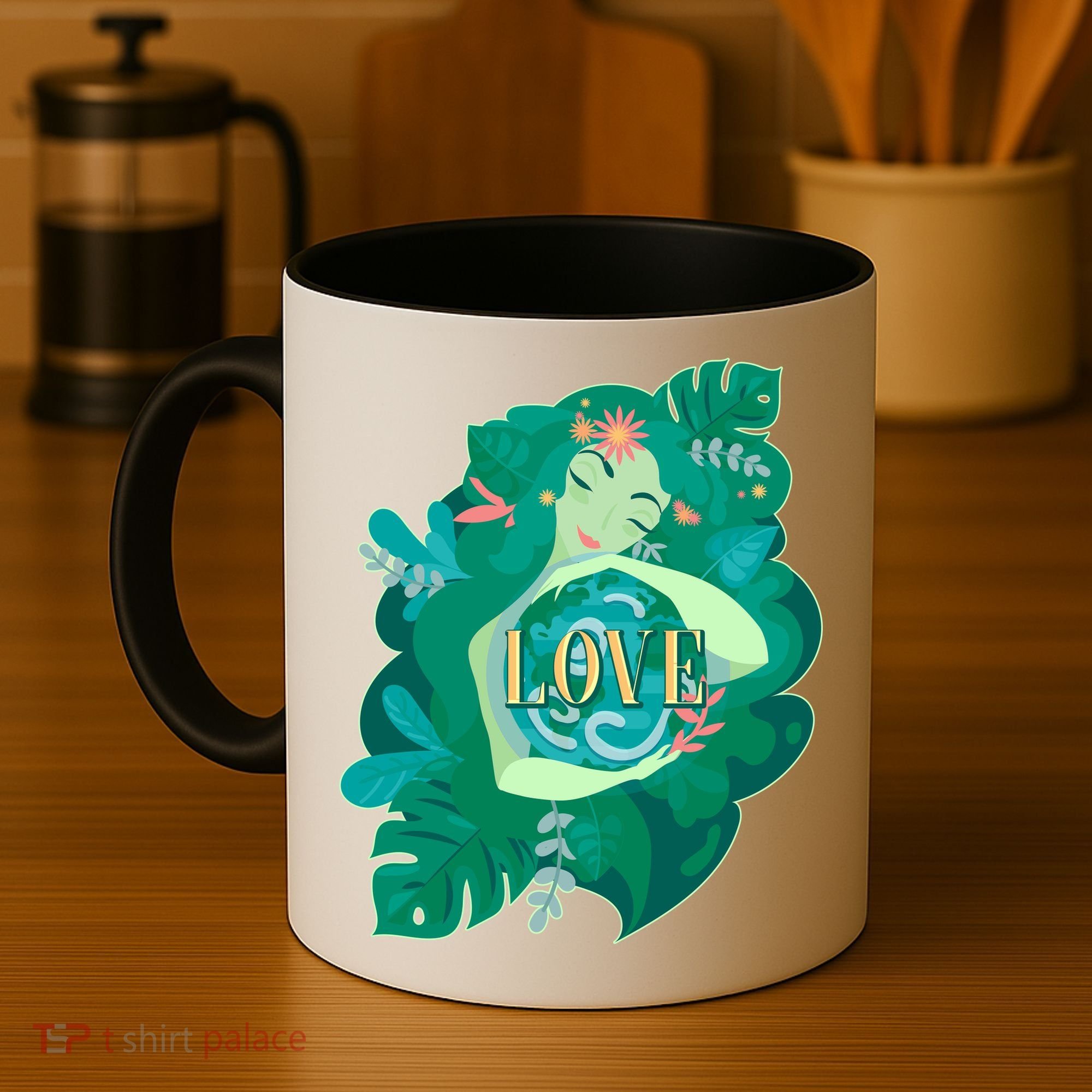 Mother Earth Hugging Earth Love Earth Day Coffee Mug