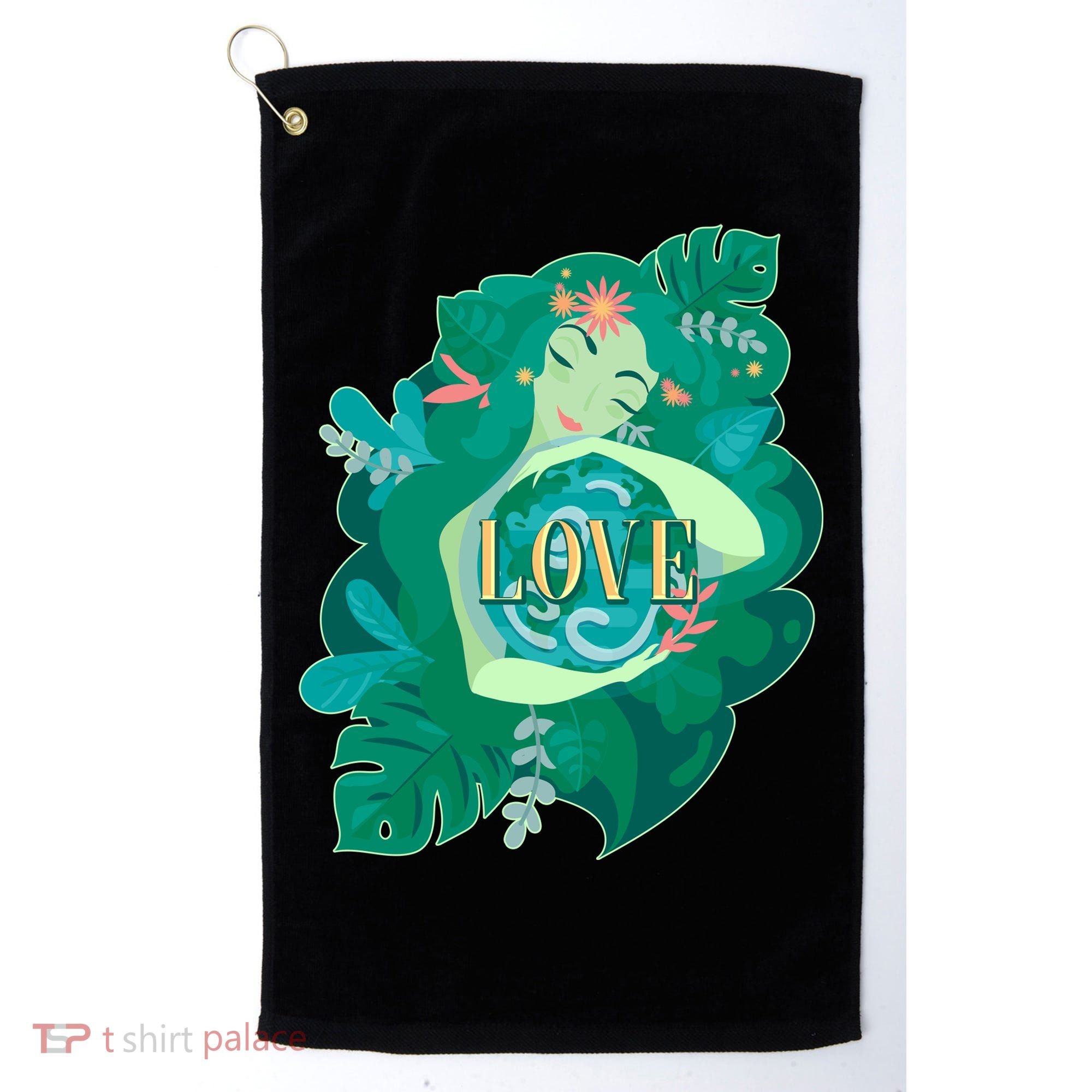 Mother Earth Hugging Earth Love Earth Day Golf Towel