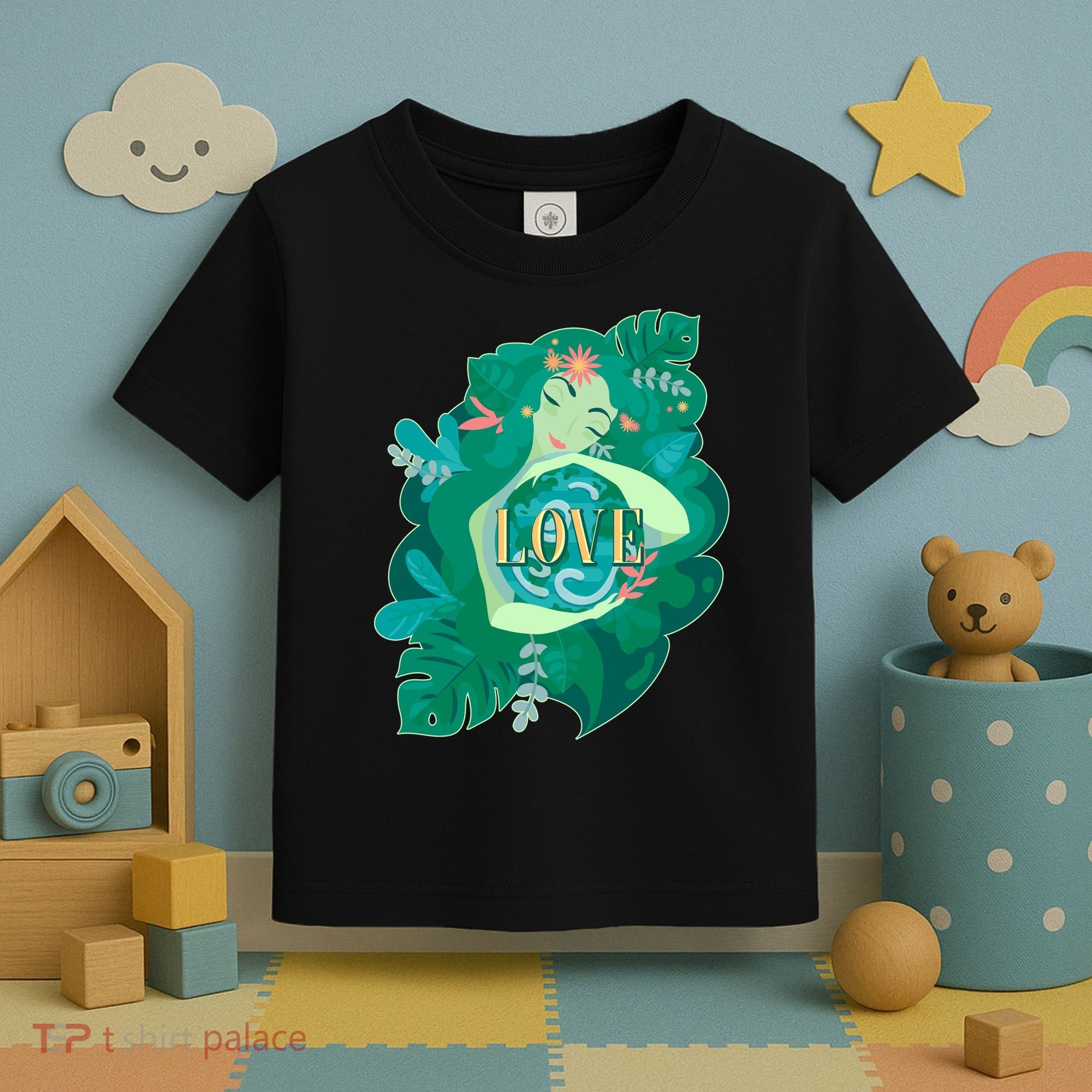 Mother Earth Hugging Earth Love Earth Day Toddler T-Shirt