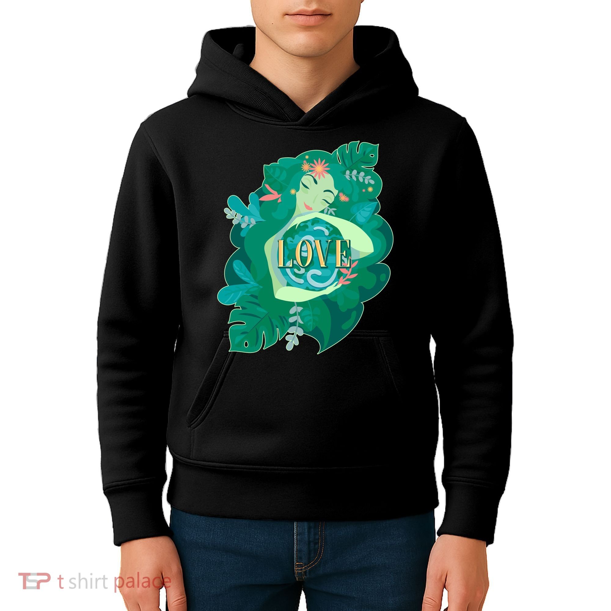 Mother Earth Hugging Earth Love Earth Day Kids Hoodie