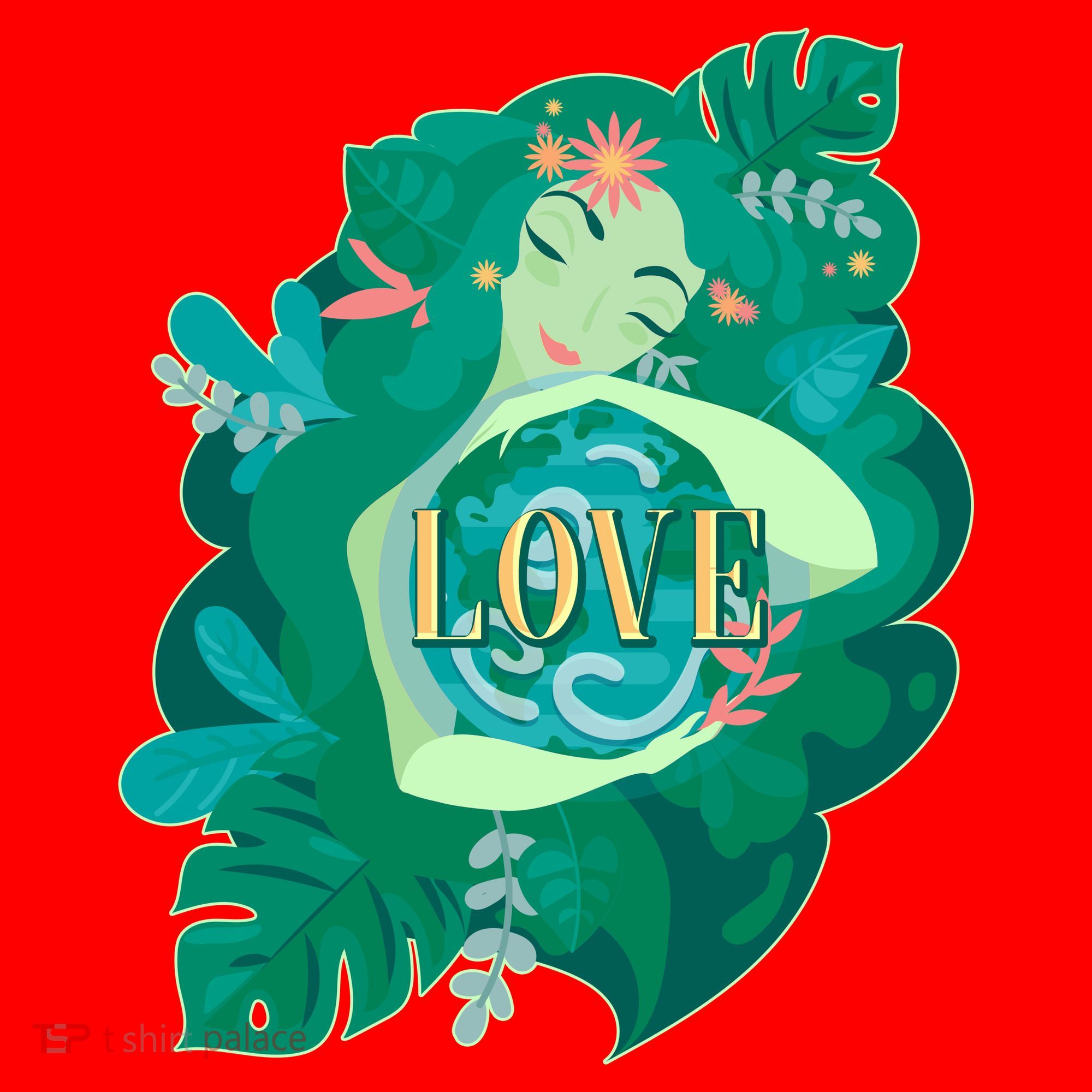 Mother Earth Hugging Earth Love Earth Day Santa Hat