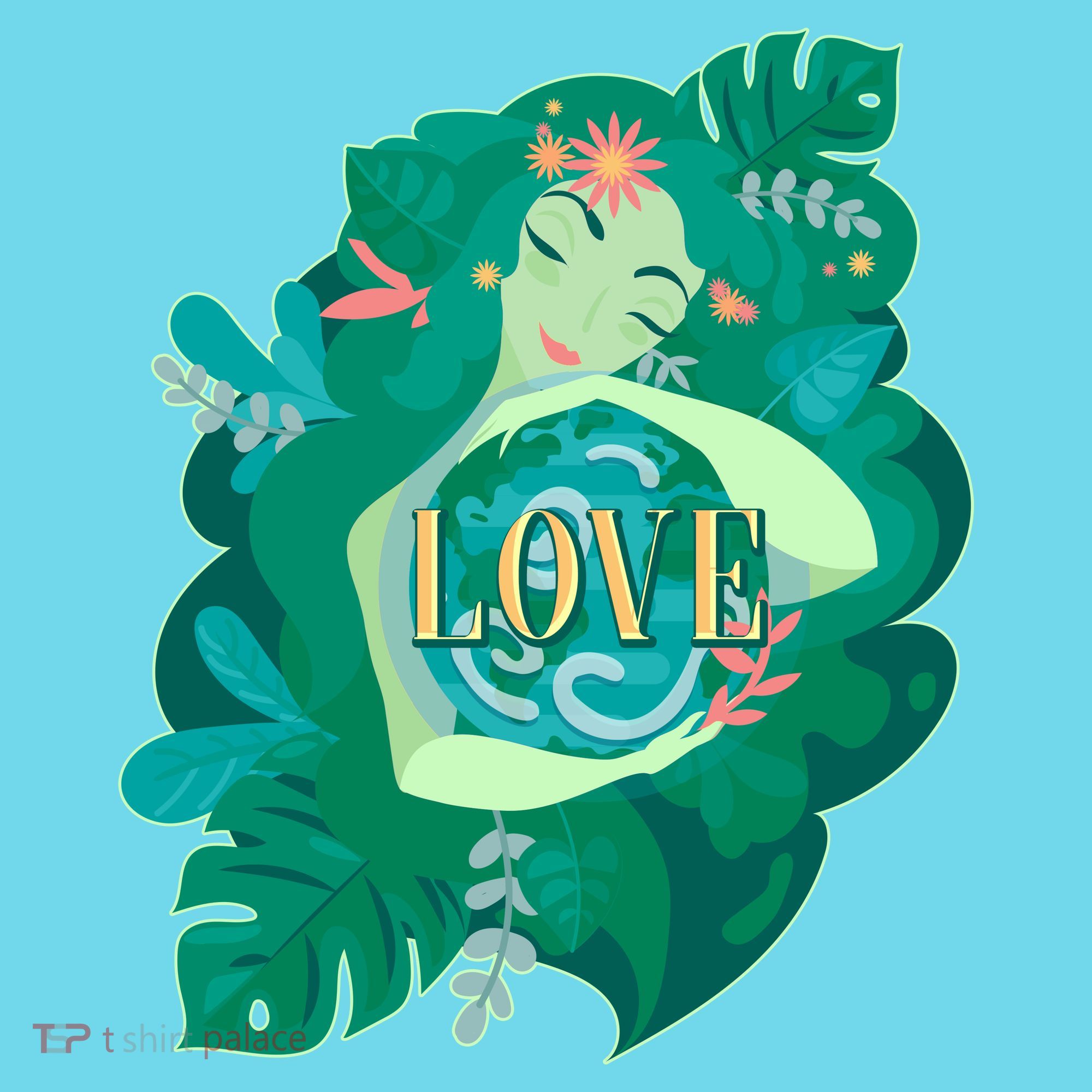 Mother Earth Hugging Earth Love Earth Day T-Shirt