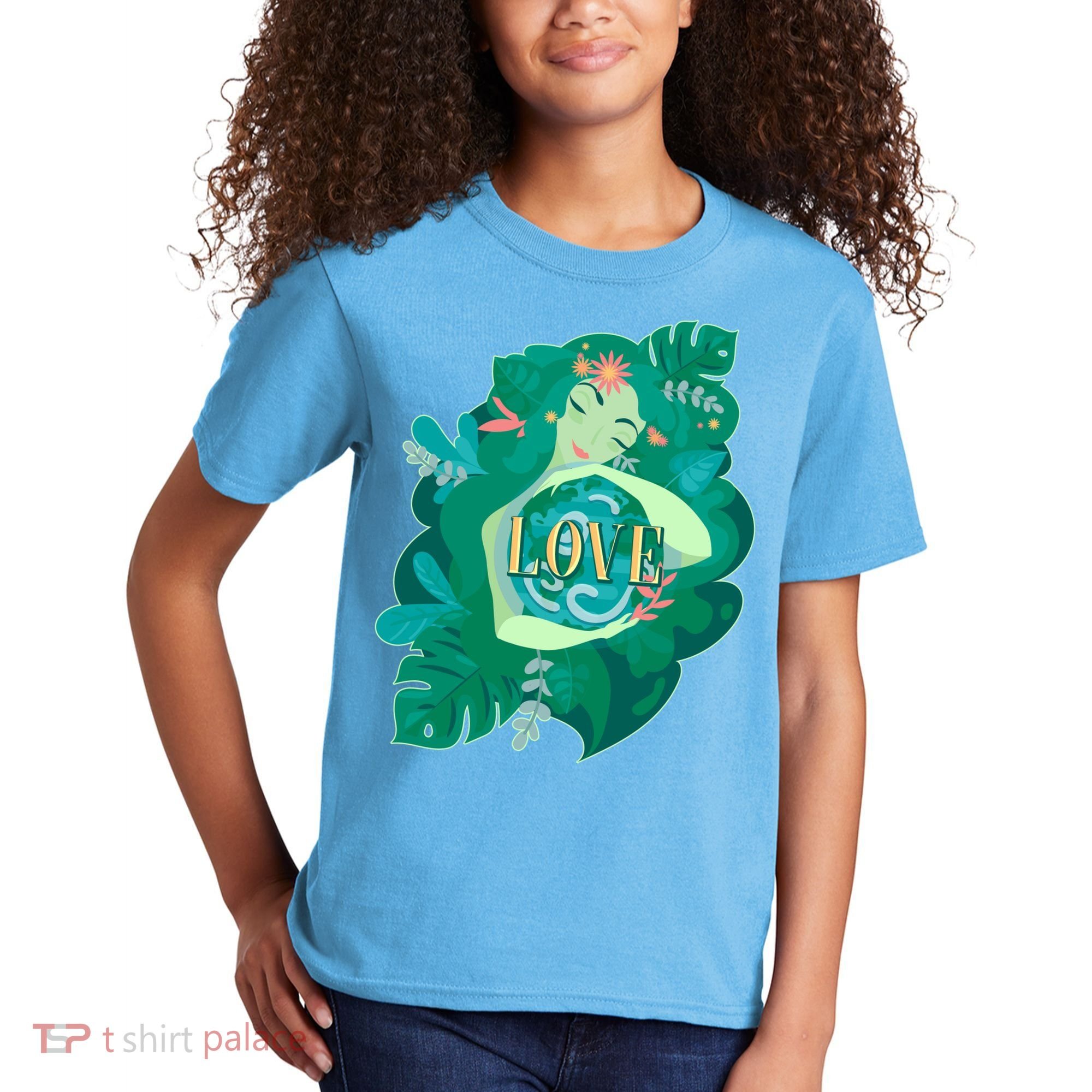 Mother Earth Hugging Earth Love Earth Day Kids T-Shirt