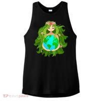 Mother Gaia Earth World Cute Ladies PosiCharge Tri-Blend Wicking Tank thumb 0