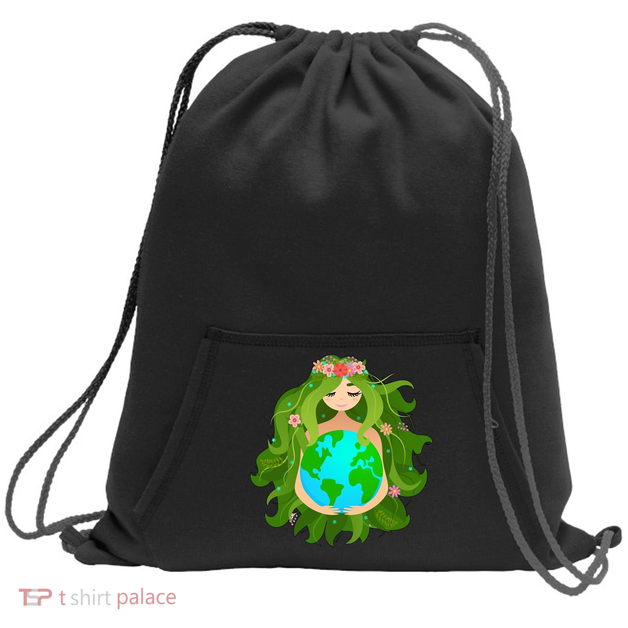 Mother Gaia Earth World Cute Sweatshirt Cinch Pack Bag